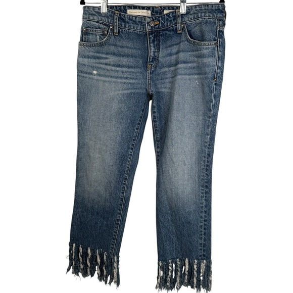 Anthropologie Pilcro and the Letterpress Hyphen Fringe Crop Jeans Size 28 - Picture 6 of 15